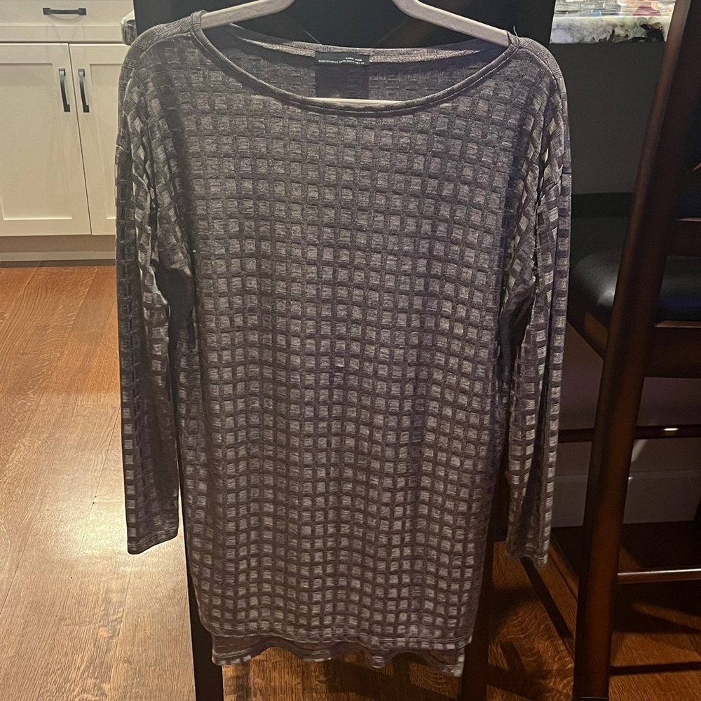 Zara Brown Checkered Knit Top